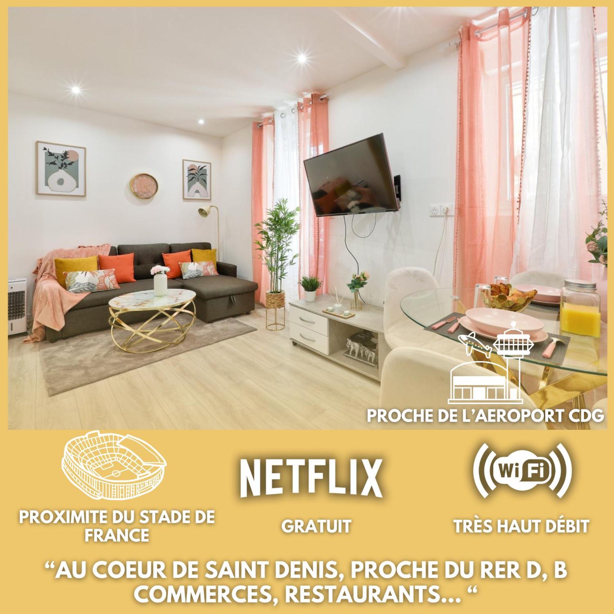 Le Nid Douillet Appartement Confortable A 5 Min Du Stade De France Et Proche De L'Aeroport Cdg Saint-Denis  Exterior foto